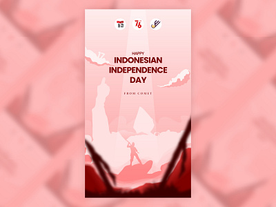 INDONESIAN INDEPENDENCE DAY POSTER branding design graphic design illustration typography ui vector