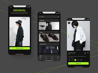 MINIMAL android appdesign appstore dark mode design ecommerce fashion fashionapp fashionstore figma ios minimal minimaldesign minimalfashion mobile native ui uidesign ux webshop