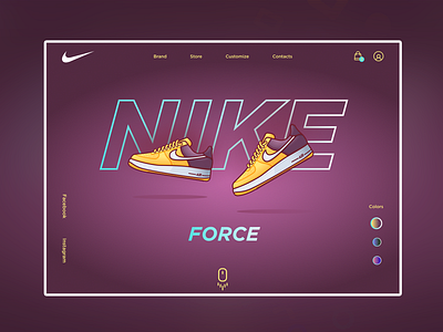 Sneakers Nike art design figma first screen graphic design illustration landing nike nike shoes shoes sneakers ui web