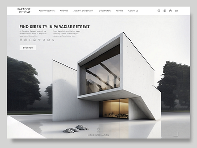 Website concept for Paradise Retreat