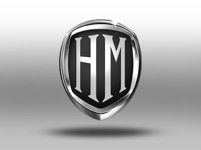 HM Logo Design automotive chrome india logo logo design