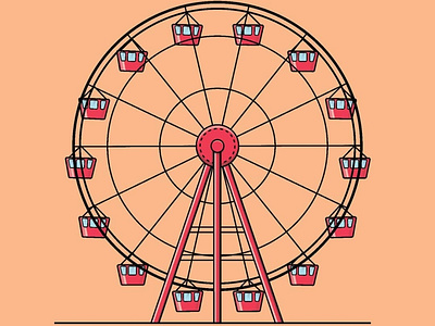 Ferris Wheel adobe adobeillustration branding brandmark design dribble flatdesign graphicdesign illustration startupbusiness