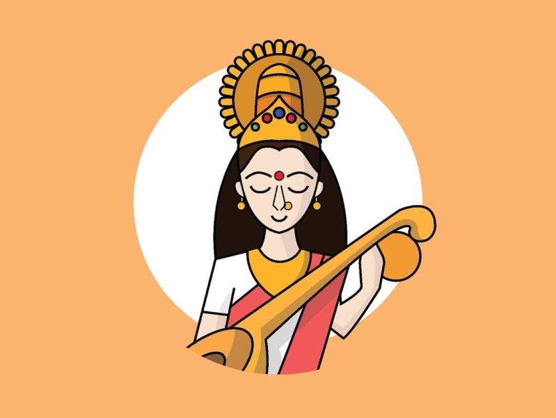 saraswati devi drawing and painting – Easy Visual Art