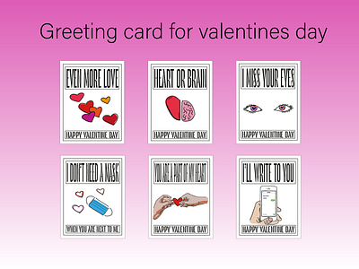 Greeting cards for Valenties day adobe illustrator design graphic design greeting card illustration love typography valentines day vector