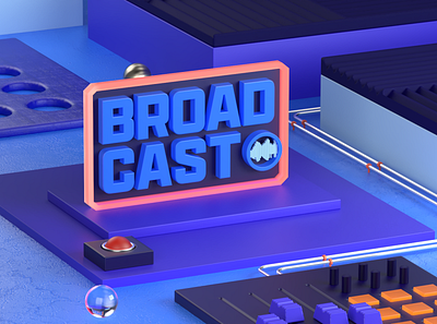 Broadcast 3D Logo 3d after effects branding cinema4d design logo motion motion graphics textures