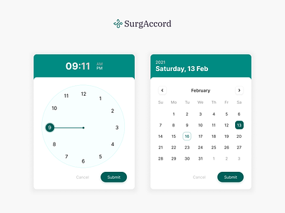 Calender & Time picker