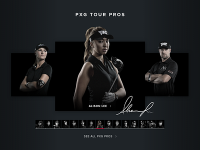 PXG Tour Pros Interactive Design