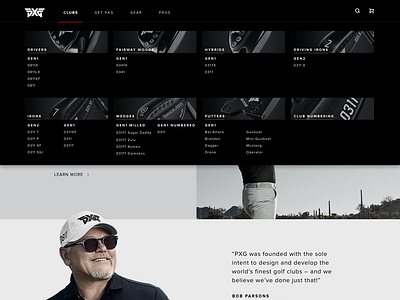 Pxg Website Nav design interactive navigation photo editing thumbnails ui ux web web design website