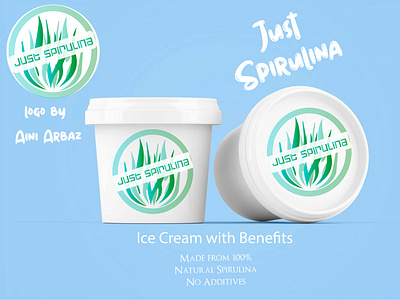 Spirulina by Aini Arbaz badge logo beautiful logo design emblem logo fresh colors fresh logo herbs logo icecream illustration logo vector