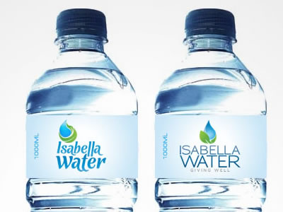 Isabella Water logo design package design