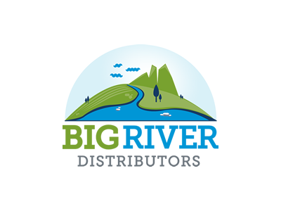 Big River Distributors Logo beer blue concept green logo