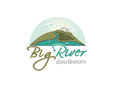 Big River Distributors Logo - Cloud Realism beer blue concept green illustration logo vintage