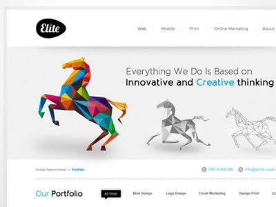 Elite Web Studio - Portfolio Page landing page portfolio web design