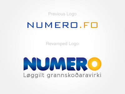 Numero Logo Redesign blue logo design re design yellow