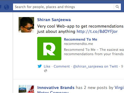 Recommend to me Facebook App icon