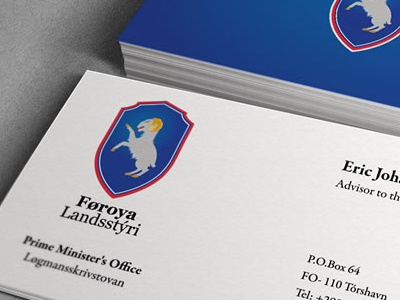 Business Card - Prime Ministers Office Faroe Islands business cards collateral illustration logo marketing promo shapes