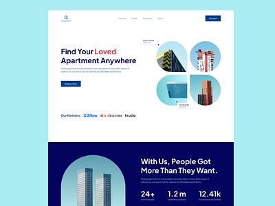 AFINDMENT - real estate concept landing page. concept figma landing page real estate ui ux web design