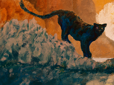Panther cougar illustration mountain panther shadow