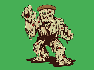 Mothef Pizzombie character characterdesign cheese horror illustration mothef pepperoni pizza shirt threadless tshirt zombie