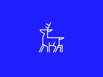 Blue Deer Icon animal animal icon blue buck deer diagonal icon linear logo mexico simple