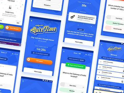 Games on Flipkart - Quiz Time app design ecommerce engagement game leaderboard quiz quiz time rewards trivia ui ux