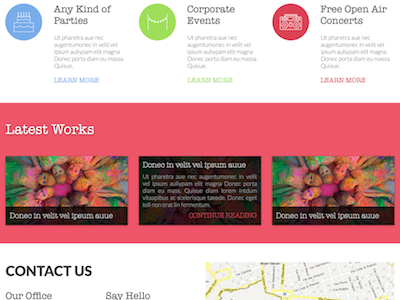 Responsive blog design blog contact design footer graphic map posts responsive us web widgets