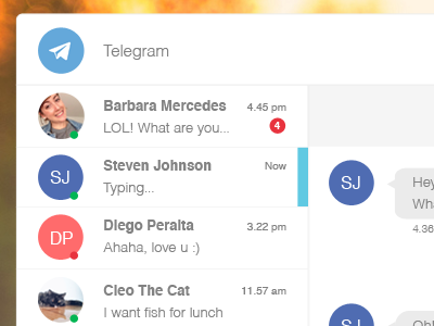 Telegram Redesign app argentina chat design designer desktop flat photoshop telegram ui ux