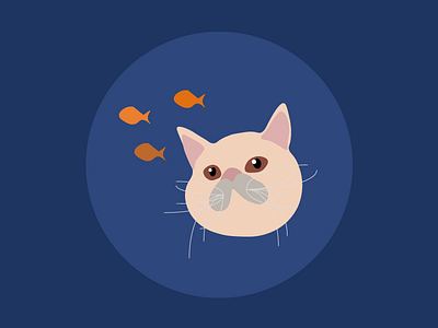 Milo The Cat adobe animal argentina cat color design fish flat graphic illustration illustrator vector
