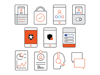 Email Icons auth0 authentication email icons illustration mobile passwordless security sketch ui ux website