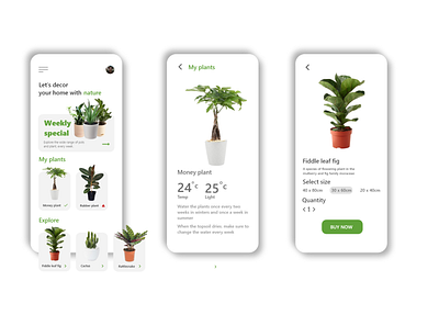 Plant app interface app graphic design ui