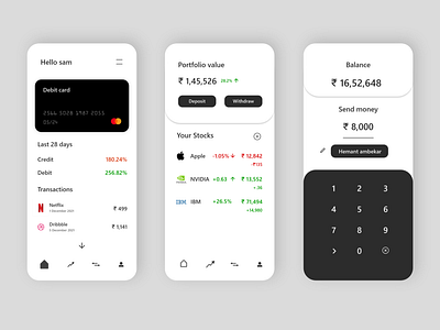 Finance app design app ui ux