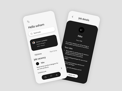 Job finder app design graphic design job finder app ui xd