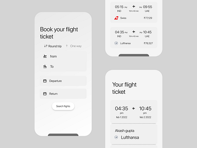 Flight ticket booking app app design booking design flight ticket graphic design ui ux