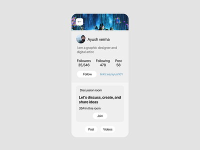 Social profile app app design design graphic design product design ui ux