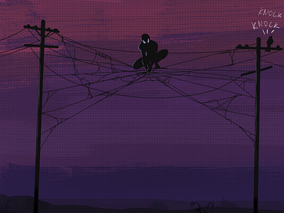 Spider web. evening graphic design hero no way home spider man