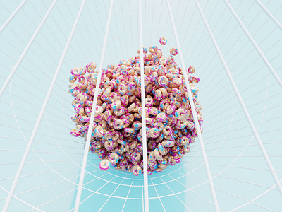 Yummy in a cage :) 3d aftereffects animation cinema4d design donuts dynamics food animation graphic design illustration motion graphics red shift