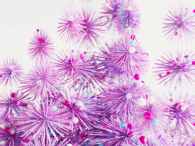 Alien Flowers 7 3d 3d artist aftereffects alien animation bubbles c4d cinema4d design flowers hair illustration marble motion graphics pink redshift virus wind