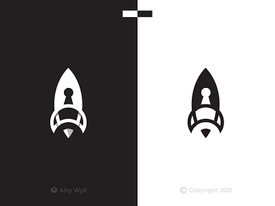 Rocket Keyhole Logo art branding creative design earth flat fly graphic design icon idea illustration keyhole logo minimal rocket safe security tech web y