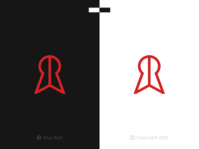 Minimalist RR Keyhole Logo art branding business concept design door flat graphic design icon letter minima minimal modern privacy protection secret simple stylish unlock
