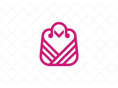 Love Shopping Logo art bag branding buy care design flat graphic design heart icon logo love market minimal packet passion reatil shop shopping store