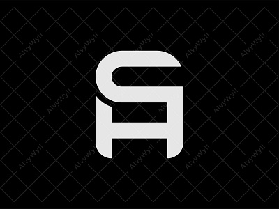 SH or SA Bold Logo For Sale alphabet art as bold branding design flat font graphic design hs icon illustration initials letter logo minimal modern monogram sa sh