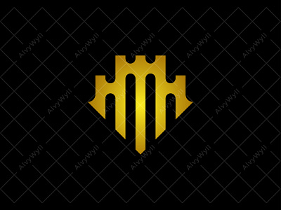 MH Palace Logo For Sale art branding building design flat graphic design hm icon illustration initial kingdom letter logo luxury mh minimal palace royal strong tower