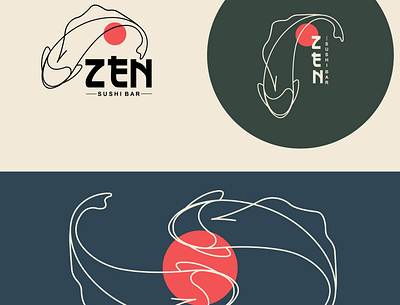 zen sushi bar branding graphic design logo