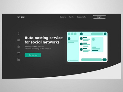 Autoposting service auto design landing landing page landingpage network post posting social media social network socialmedia ui ui design uiux ux ux design web design webdesign website