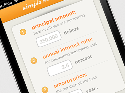 Simple Mortgage app bank design events interface iphone loan money mortgage ui user