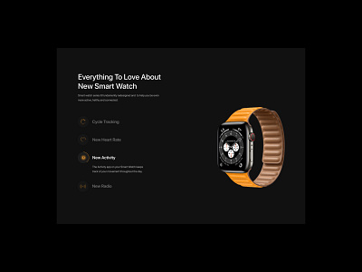 Smart Watch. dark theme design dribble figma layout smart smart watch ui watch web design