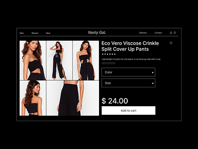 Product card for an online store of women's clothing ui дизайн женская одежда карточка товара магазин одежды