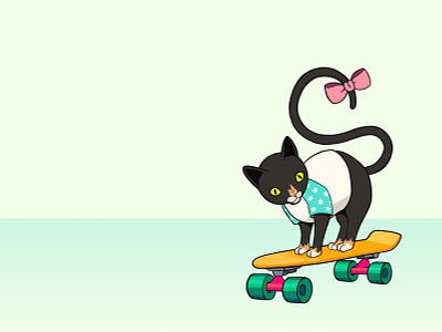 Catboarding cat digital digital art digital drawing digital painting drawing figma illustration kitty procreate procreate art skateboard skateboarding sticker