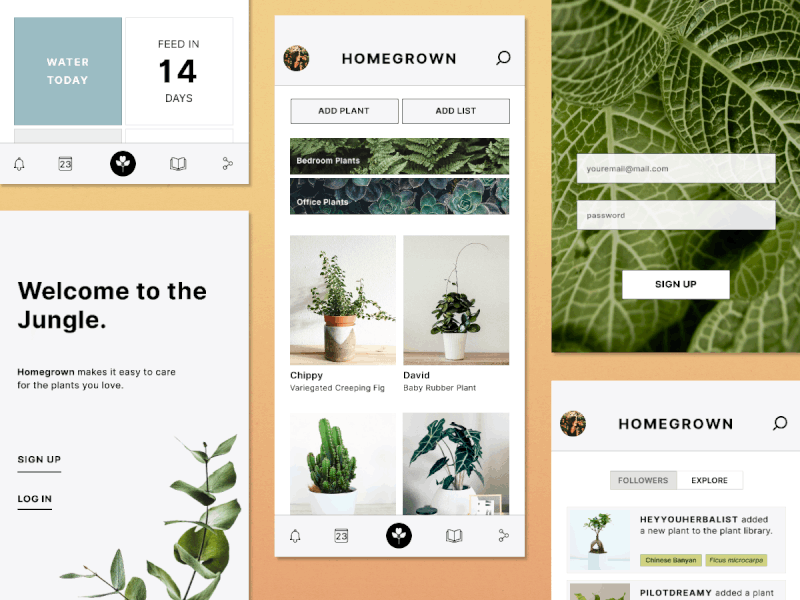 Concept: Homegrown App Plant Interaction animated animation app animation app design figma figmadesign homepage interface animation principle principle app ui design user interaction user interface design ux ui ux animation ux design