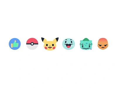 Poké Reactions facebook reaction like button pikachu pokeball pokemon go ui ux